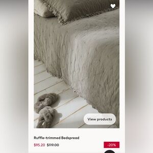 Ruffle trim bedpread nwot